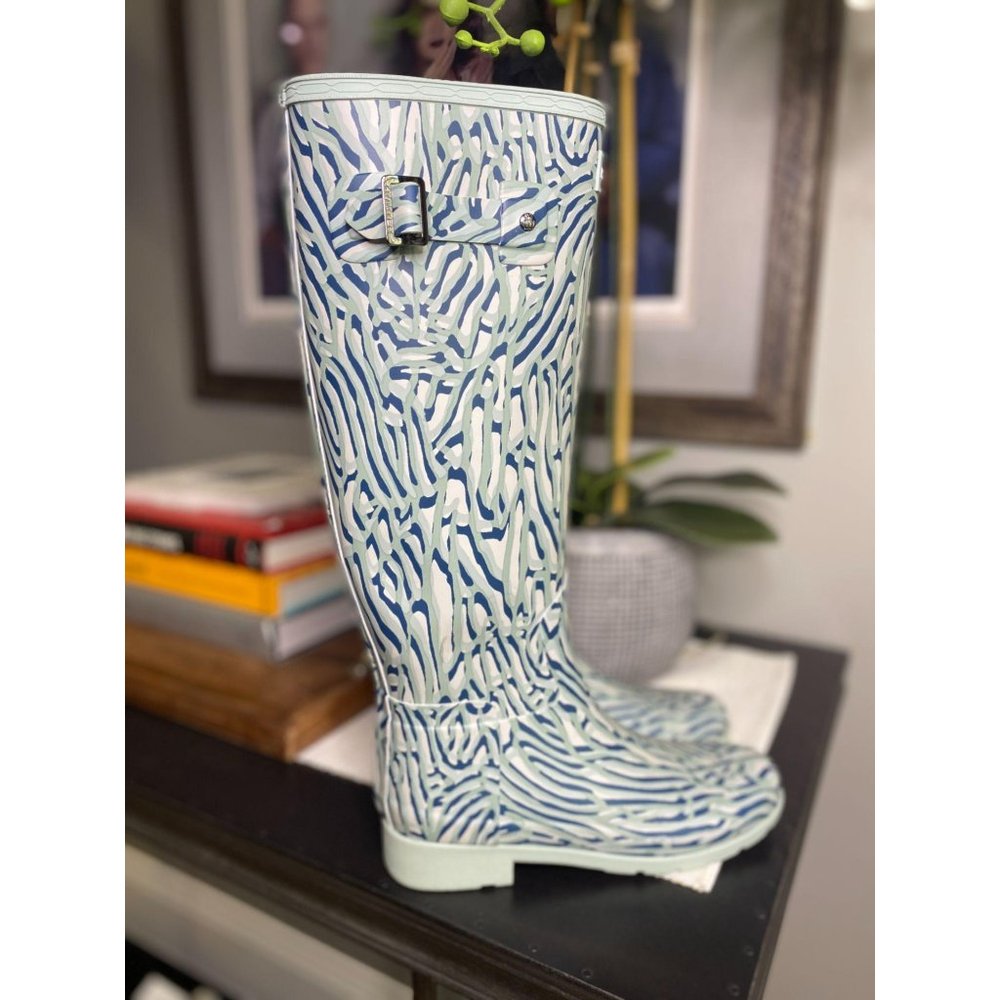 Hunter Refined Tall Coral Print Waterproof Boot - Picture 7 of 9